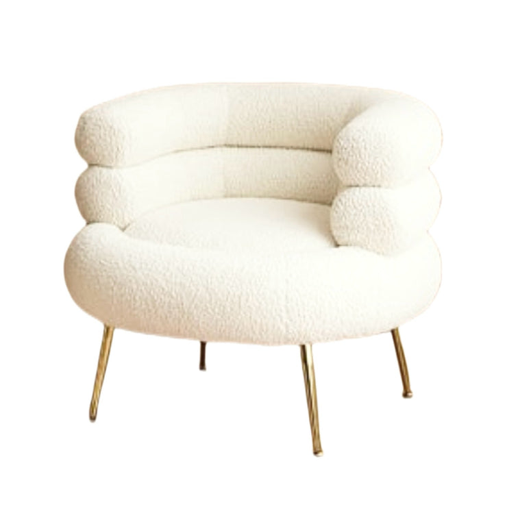 Iconic Beverly Hills Style Balcony Lounge Designer Luxury Sofa Chair Dressing in White Class 19.7” x 16.9”