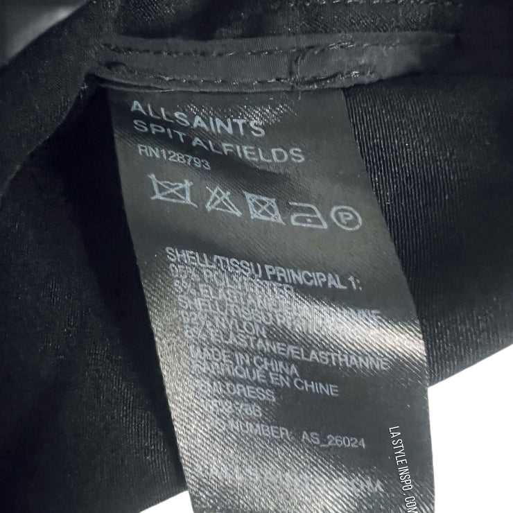 All Saints Black Mini Dress Mesh Cut-Out size XS