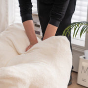 Manhattan Lounge Personal Couch Padded Foam Doll Chair Made of Teddy Fabric in Natural White