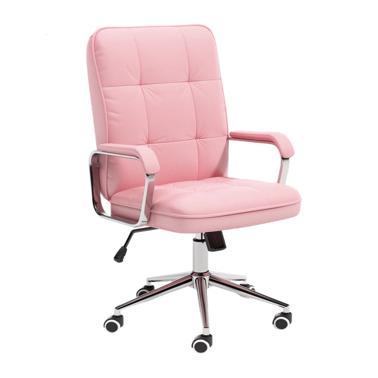 Malibu Executive Office Chair Computer Desk Faux Leather Swivel Lift in Pink, White, or Brown Caramel