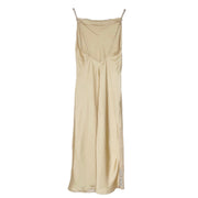 Amateras Satin Maxi Dress Nude Beige Japan Size Small