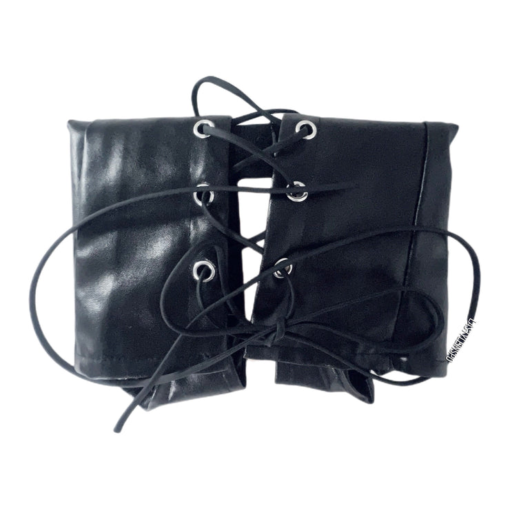 NEW Vegan Leather Black Halter Top Cross Strap As Seen on SZA XS