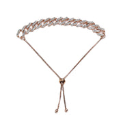 Hip Hop Men Jewelry Trendy Thick Bracelet Exquisite Crystal Drawstring in Gold and Silver
