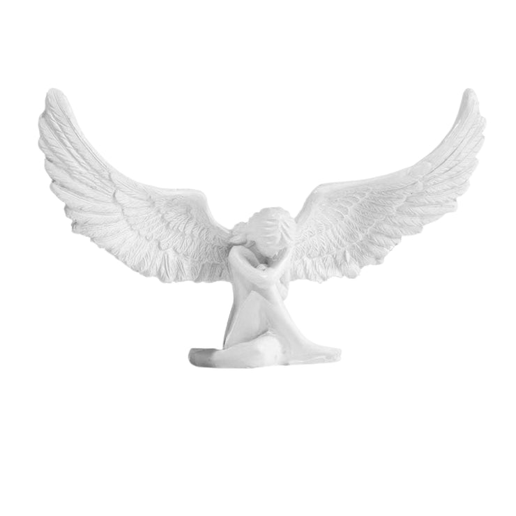Indoor Living Room Mesmerized Angel Extended Wings Home Decor Resin in Color White