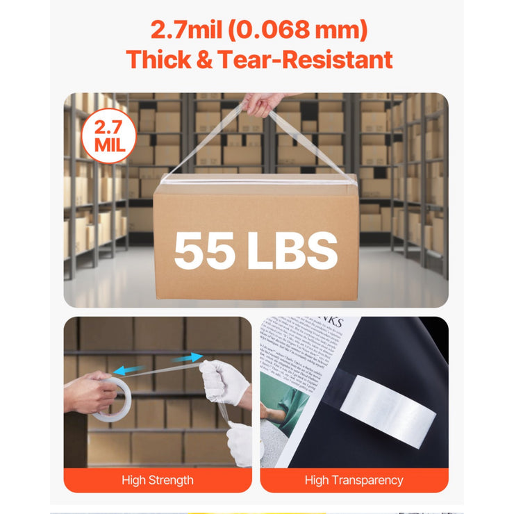 Vevor Clear Packing Tape 18 Rolls 65 Yards Heavy Duty Shipping Tape Pack