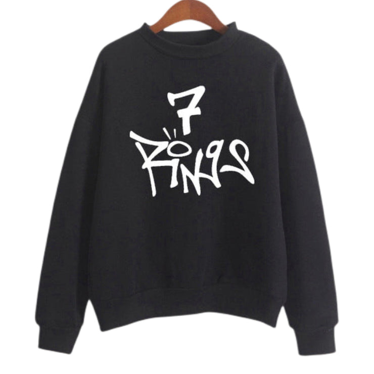 7 Rings Sweatshirt As Seen On Ariana Grande Seven Rings Print in Pink, Black, White, Light Blue Size S, M, L, XL, XXL, 3XL