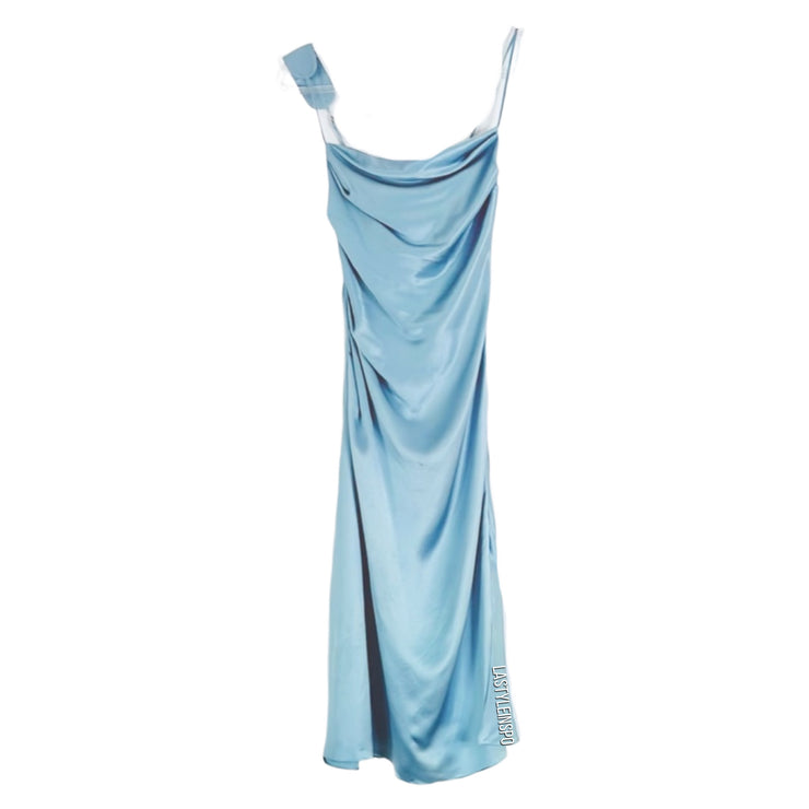 CULTNKD Silky Maxi Dress Baby Blue Size Small
