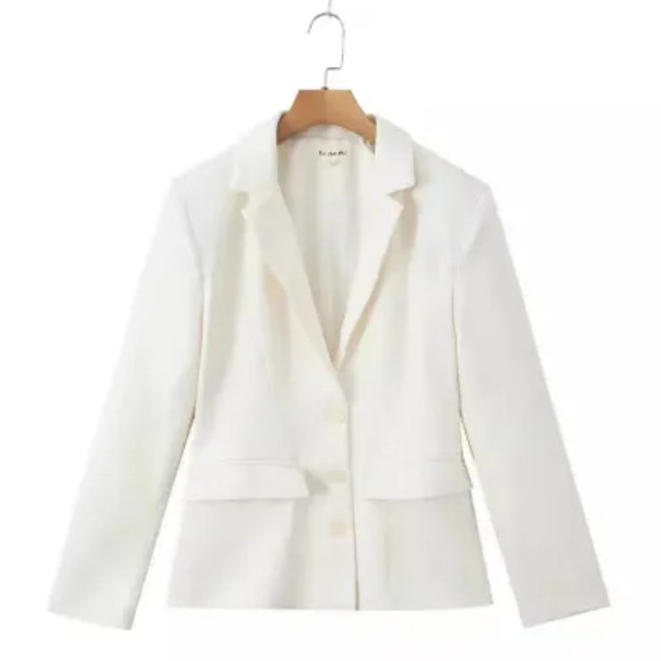 American Style Classic Blazer in Pure White Color Suit Jacket Size S, M, L