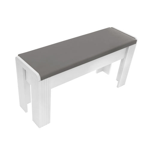 Contemporary Bottega Home (3 Pieces) Modern Chipboard Dining Table with Two Benches in White and Gray