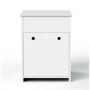 The Frenchie White House Wooden Pet House Furniture Litter Box Fence With Drawers for Cat, Bunny and Other Pets