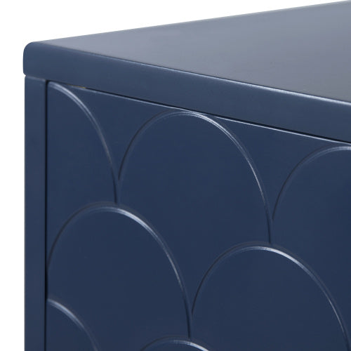 Royal Blue Ocean Home (Set of 2) Solid Nightstands, Wood Bedside Tables with Gold Legs Size 19.69” x 13.78” x 13.78”