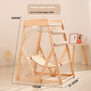 Intelligent Tower Pet Column Toy Solid Wood Frame for Play, Scratch, Chew and Climb for Cats and Bunnies