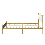 Italian Dreams Luxury Bed with Exclusive in White Gold Metal Bed Frame Slatted