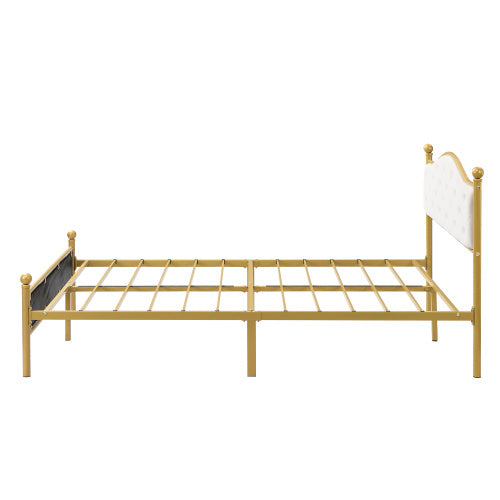 Italian Dreams Luxury Bed with Exclusive in White Gold Metal Bed Frame Slatted