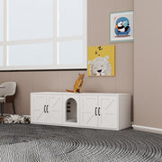 Luxe Modern Pet Elegant Times Litter Box Furniture With Double Room and Pet Doors for Bunnies and Cats and Other Small Animals