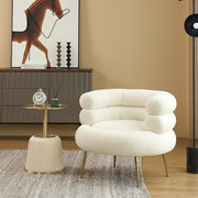 Iconic Beverly Hills Style Balcony Lounge Designer Luxury Sofa Chair Dressing in White Class 19.7” x 16.9”