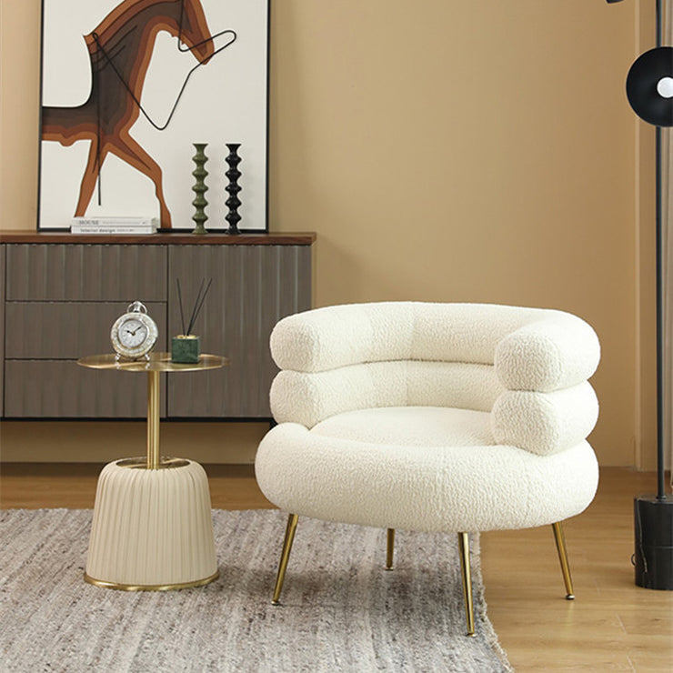 Iconic Beverly Hills Style Balcony Lounge Designer Luxury Sofa Chair Dressing in White Class 19.7” x 16.9”