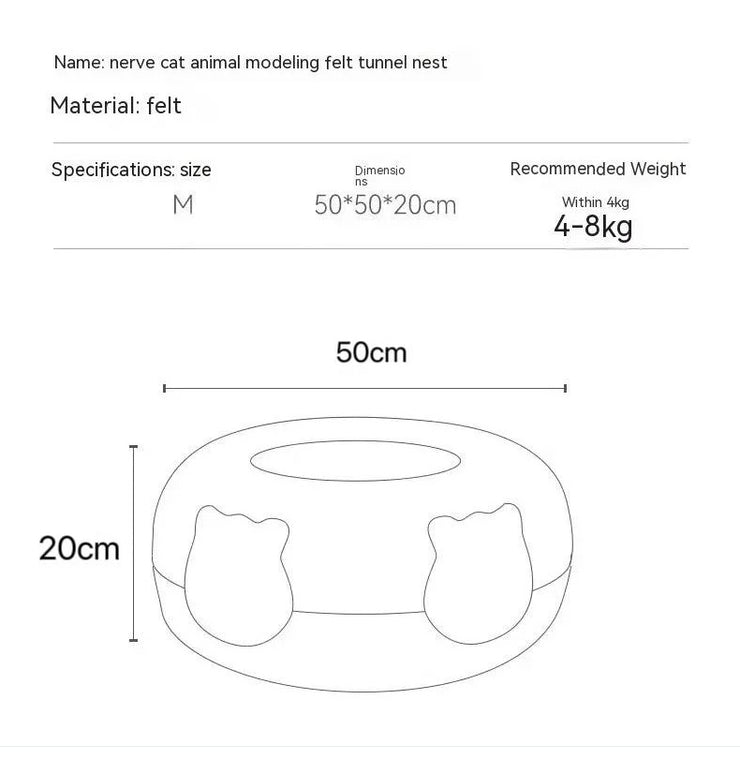 Donut Burrow Pet Tunnel Bed Nest Four Seasons Dodge House Bunny, Cat and Puppies Hide Spot Indoor pets