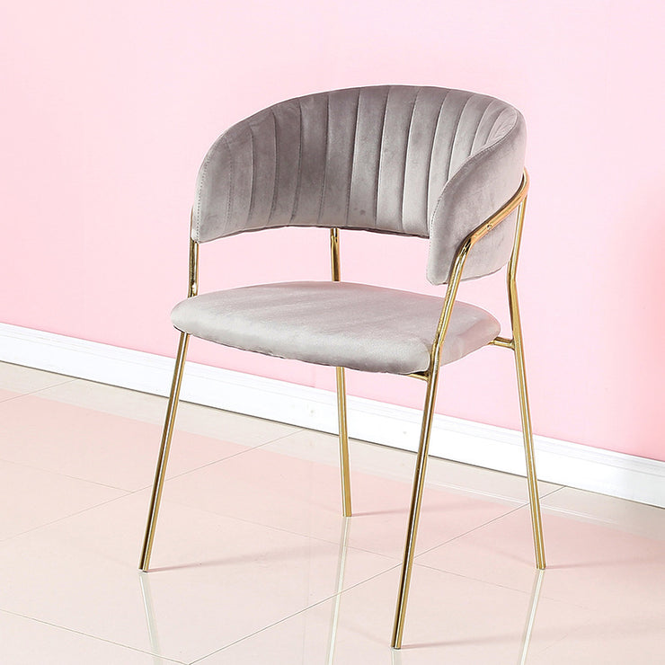 Hotel Cafe Romantic Escape Aesthetic Furniture Velvet Dining Chair with Gold Legs in Color Turquoise, Off White, Light Pink, Fuchsia, Yellow, Gray and Emerald
