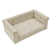 Le Canapé Chaise Longue XVI Elegant Rectangular Pet Bed For Medium and Large Dogs in Beige 40" x 23" x 14"