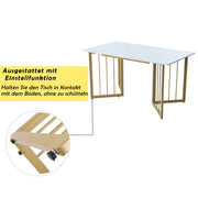 Glamorous Home Luxury Gold Metal Designer Frame Elegant Kitchen Table 55” x 32” x 30”