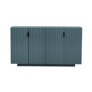 Venice Beach Lifestyle Sideboard Retro Furniture Wave Doors, Ample Storage Space in Antique Light Blue 59.8” x 15.7” x 33.4”
