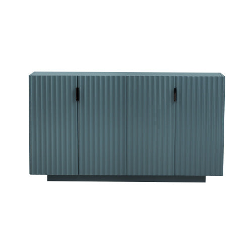 Venice Beach Lifestyle Sideboard Retro Furniture Wave Doors, Ample Storage Space in Antique Light Blue 59.8” x 15.7” x 33.4”