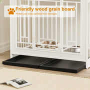 Spoiled Pet Elegant Modern Indoor Condo 43.3 Inch Large Kennel Furniture, Wooden Kennel With Divider for Dog, Cat, Bunnies and Other Small Pets