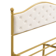 Italian Dreams Luxury Bed with Exclusive in White Gold Metal Bed Frame Slatted