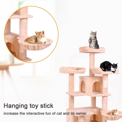 Strawberry Days Fun Times Cat Toy Luxurious Multi Levels Climbing Frame in In Milky Light Pink 19” x 18” x 63”