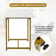 Brentwood Moments Metal Frame Rectangular Dining Table Modern Kitchen Table with Gold Legs in White 47” x 27” x 29”