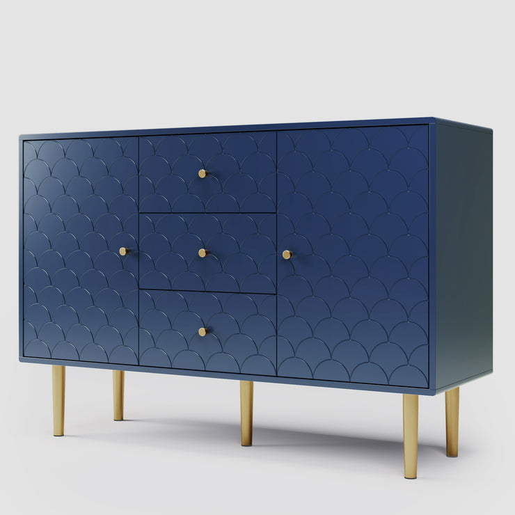 Royal Blue Ocean Home Large Particleboard Bedside Table with Drawers 32.28” x 47.24” x 15.75”