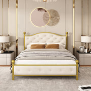 Italian Dreams Luxury Bed with Exclusive in White Gold Metal Bed Frame Slatted