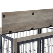 Slate Spot Pet Room Furniture Style Side Table With Wheels, Double Doors and a Raised Top for Dogs and Small Pets in Color Grey 38” x 25” x 27”