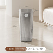 Indie Glow Transparent Luxury Corner Trash Bin Simple Clear Minimal Aesthetic See Through in Green and Gray