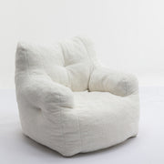 Manhattan Lounge Personal Couch Padded Foam Doll Chair Made of Teddy Fabric in Natural White