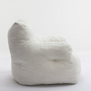 Manhattan Lounge Personal Couch Padded Foam Doll Chair Made of Teddy Fabric in Natural White