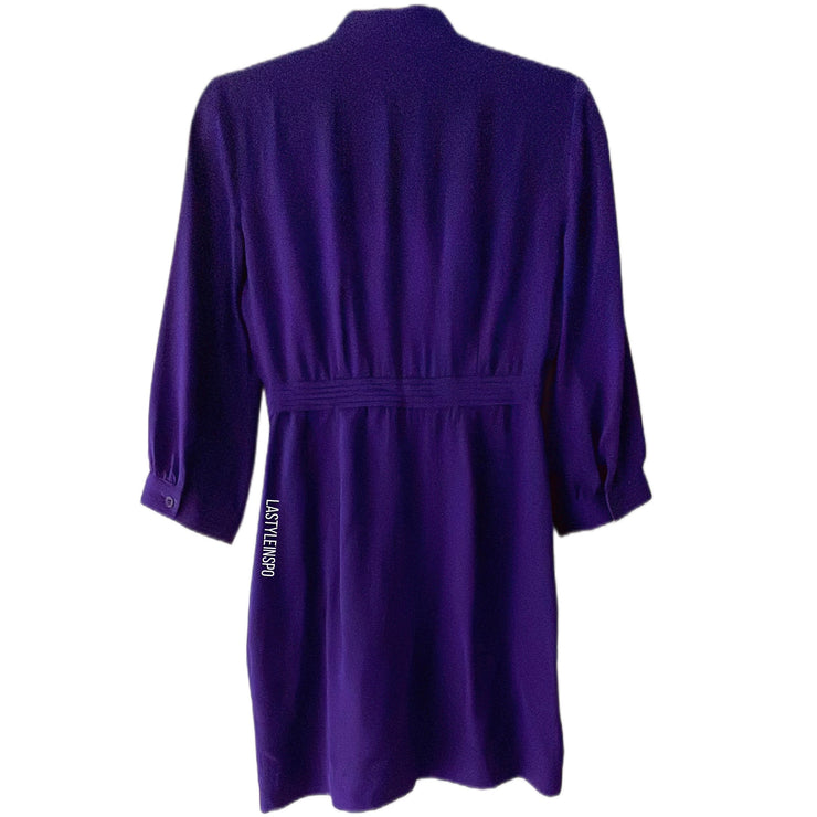 Club Monaco Silk Dress Long Sleeved Purple Size 0