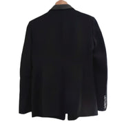Club Monaco Womens Blazer Leather Trim Black Size 12