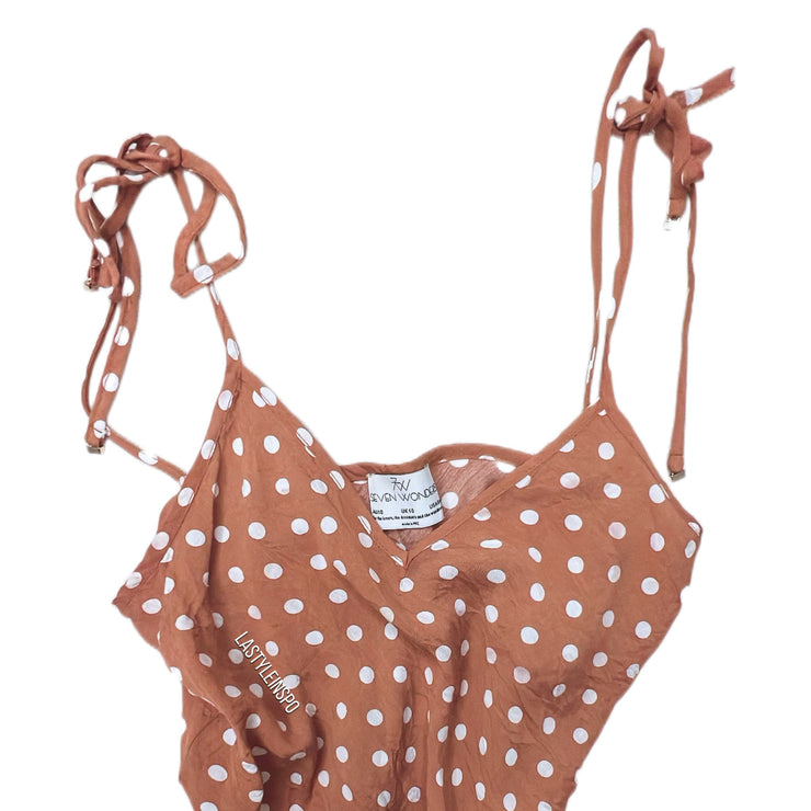 Seven Wonders Emilia Dress White Dotted Terracota Size 6