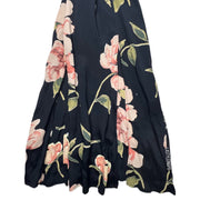 TOPSHOP Maxi Dress Slits Cutout Waist Floral Black Peach Size 2