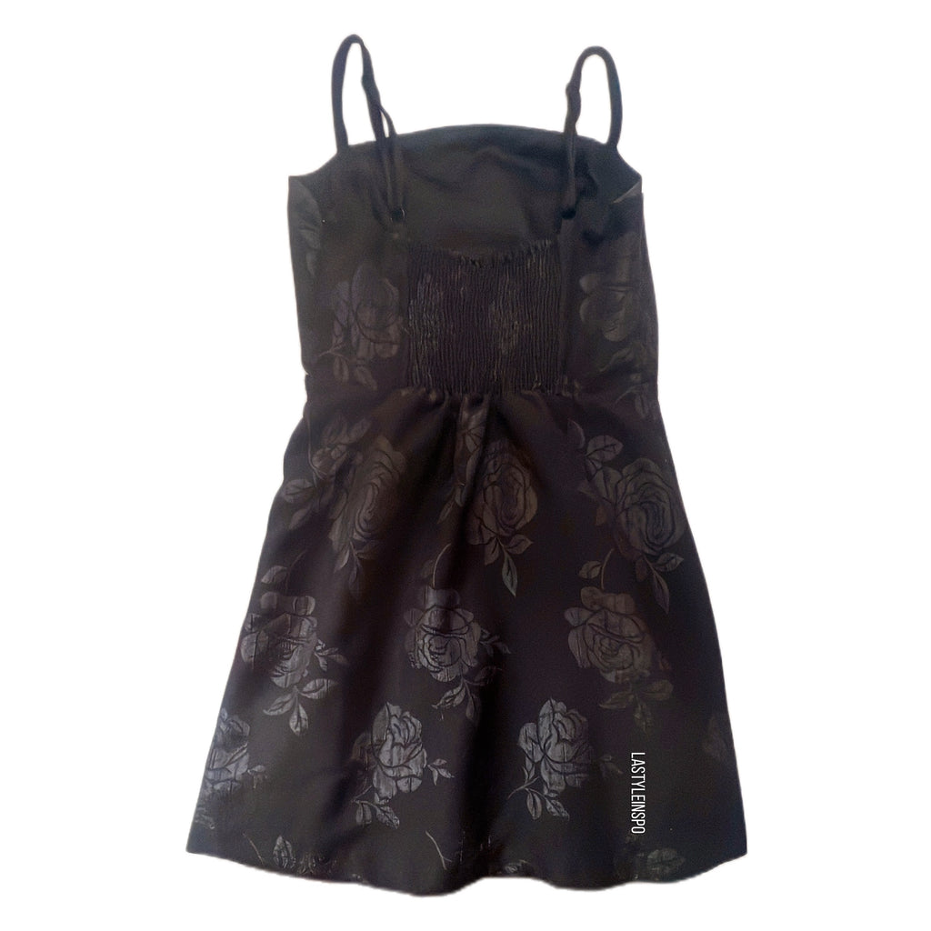 urban outfitters black floral mini dress UO Black Floral Becca Mini Dress