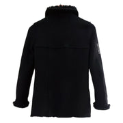 Chanel Tweed Jacket Black Silver logo buttons As Seen on First Lady Size XS