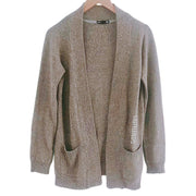 Cardigan Tan Beige Knit with Pickeys Shiny Size S/M