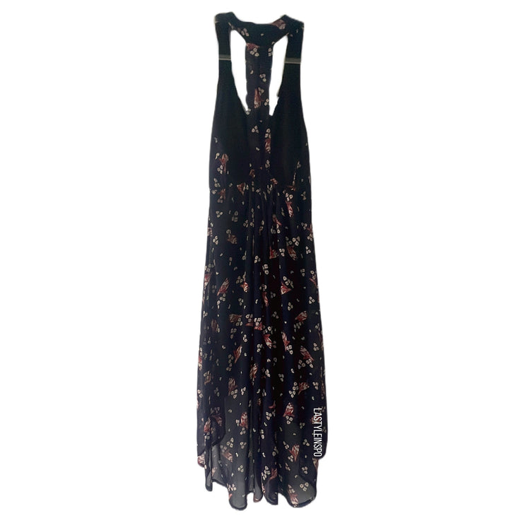Audrey 3 + 1 Birds Floral Asymmetrical Dress Boho Size Medium