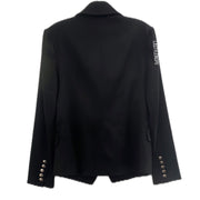 L’AGENCE Outfit Double Breasted Skirt Suit Black Silver Buttons Size 4