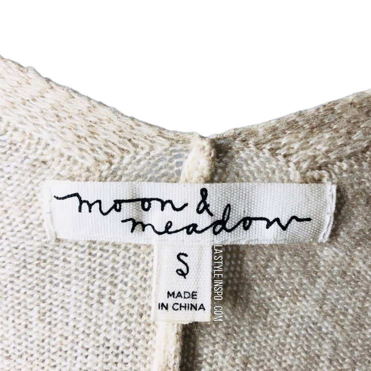 Moon & Meadow Cashmere Cardigan Beige Nude Tan Size Small