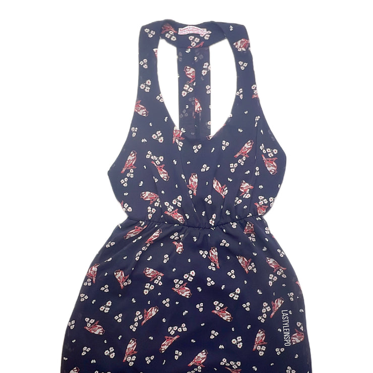 Audrey 3 + 1 Birds Floral Asymmetrical Dress Boho Size Medium