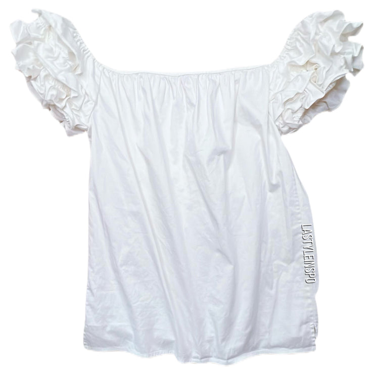 Ted Baker Womens Blouse Elle Ruffle Sleeve Bardot Style Size XS