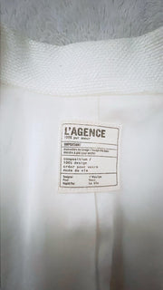 L’AGENCE Chamberlain Womens Blazer Single Breasted White Ivory Size 4